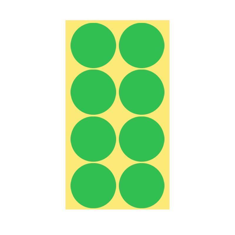 8/13/25/50mm Sticker Dots Adhesive Round Labels Circular Scrapbooking Light Green - 50mm 8 Dots - 5 Sheets.