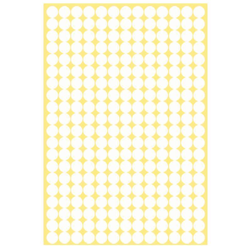 8/13/25/50mm Colour Sticker Dots Adhesive Round Labels Circular Scrapbooking White - 25mm 40 Dots - 5 Sheets.