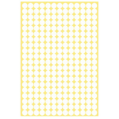 8/13/25/50mm Colour Sticker Dots Adhesive Round Labels Circular Scrapbooking White - 25mm 40 Dots - 5 Sheets.