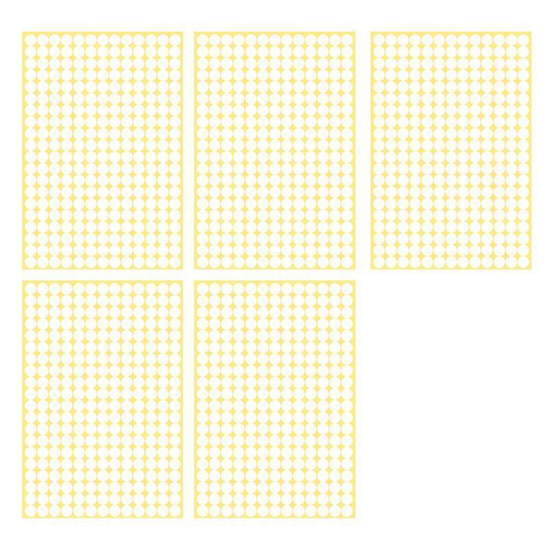8/13/25/50mm Colour Sticker Dots Adhesive Round Labels Circular Scrapbooking White - 25mm 40 Dots - 5 Sheets.