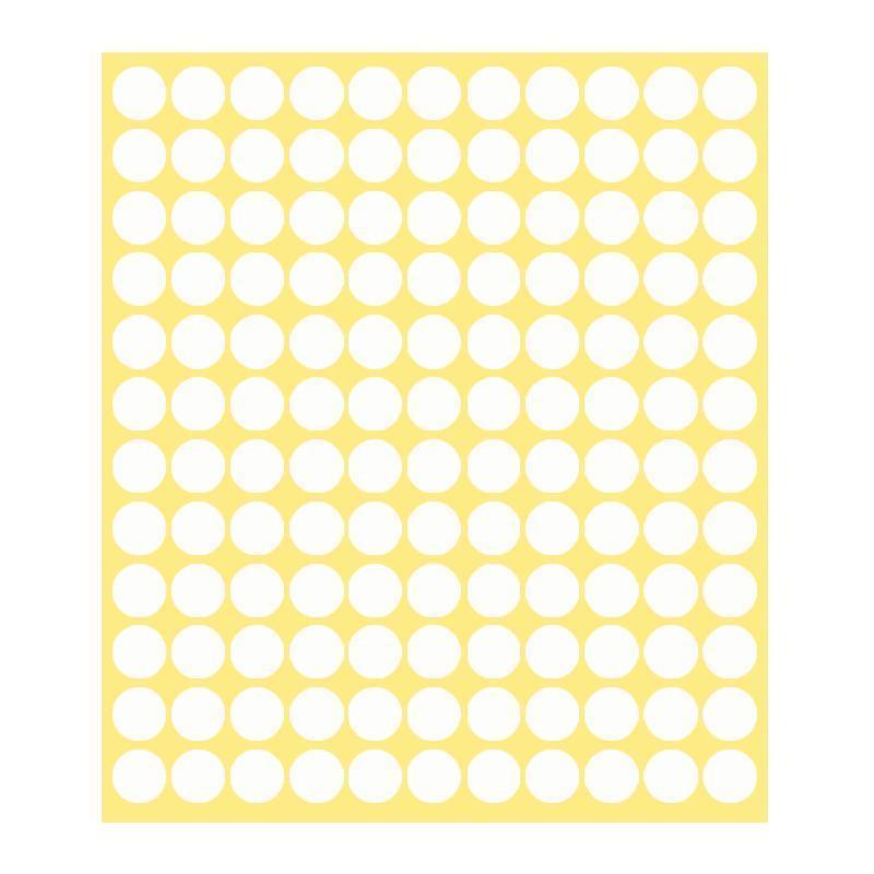 8/13/25/50mm Colour Sticker Dots Adhesive Round Labels Circular Scrapbooking White - 25mm 40 Dots - 5 Sheets.