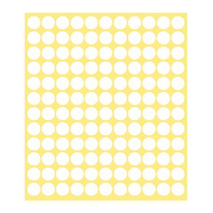 8/13/25/50mm Colour Sticker Dots Adhesive Round Labels Circular Scrapbooking White - 25mm 40 Dots - 5 Sheets.
