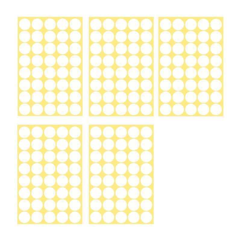 8/13/25/50mm Colour Sticker Dots Adhesive Round Labels Circular Scrapbooking White - 25mm 40 Dots - 5 Sheets.