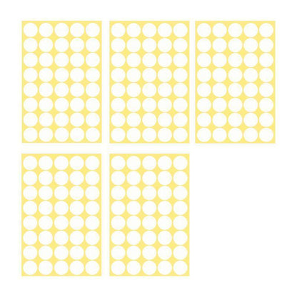 8/13/25/50mm Colour Sticker Dots Adhesive Round Labels Circular Scrapbooking White - 25mm 40 Dots - 5 Sheets.