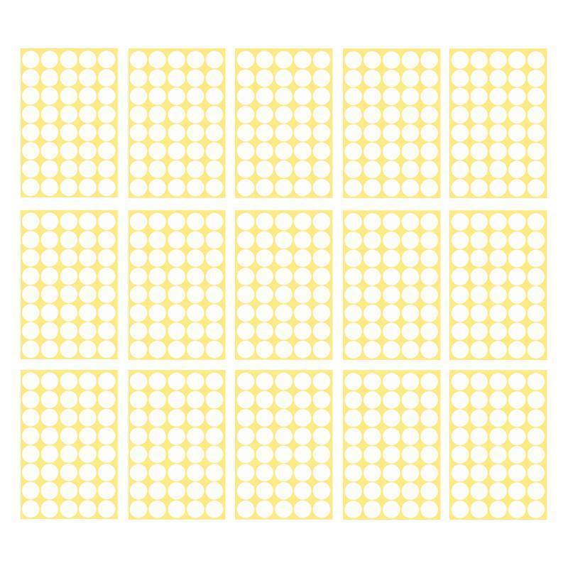 8/13/25/50mm Colour Sticker Dots Adhesive Round Labels Circular Scrapbooking White - 25mm 40 Dots - 5 Sheets.