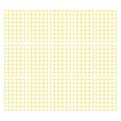 8/13/25/50mm Colour Sticker Dots Adhesive Round Labels Circular Scrapbooking White - 25mm 40 Dots - 5 Sheets.