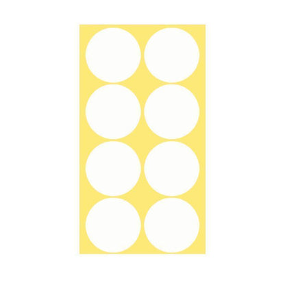 8/13/25/50mm Colour Sticker Dots Adhesive Round Labels Circular Scrapbooking White - 25mm 40 Dots - 5 Sheets.