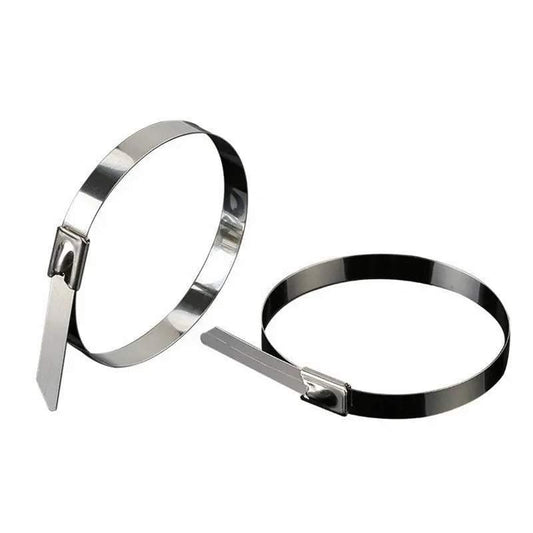 100x Stainless Steel Cable Ties SS304 Marine Grade Zip Strap Locking Wrap 100-800mm - 4.6*150mm