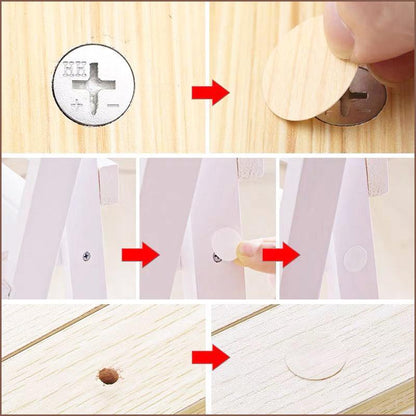 54 X Self Adhesive Decorative Screw Cover Caps Holes Cams Furniture Kitchen 20mm - PC 173