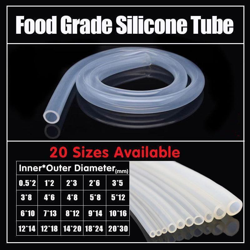 Food Grade Transparent Silicone Rubber Tube Hose Pipe Clear Beer Milk Soft 1M - 10*14mm.