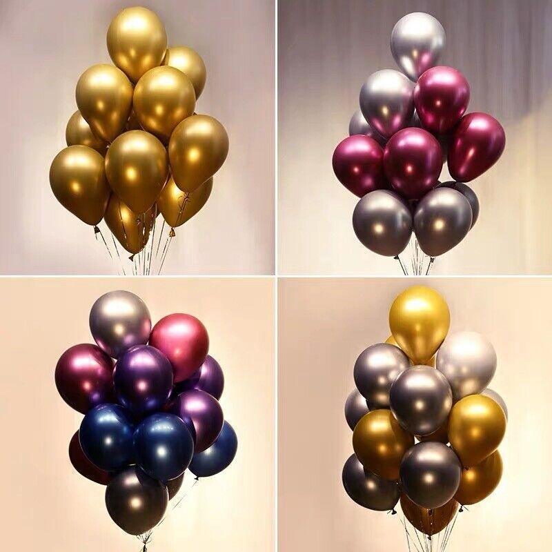 Metallic Latex Balloons 12 Inch Chrome Party Balloons for Birthday Wedding Decoration - Light Green 10PCS