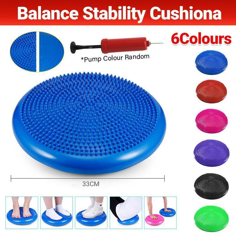 Balance Stability Cushion Wobble Air Disc Ankle Knee Strength Rehab Exercise - Black.