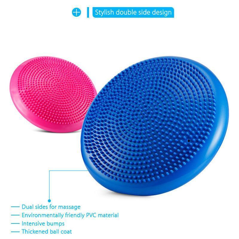 Balance Stability Cushion Wobble Air Disc Ankle Knee Strength Rehab Exercise - Black.