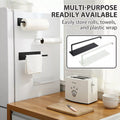Self-Adhesive Paper Towel Holder Rack for Kitchen Rolls and Wrap Storage - Black x 1 unit