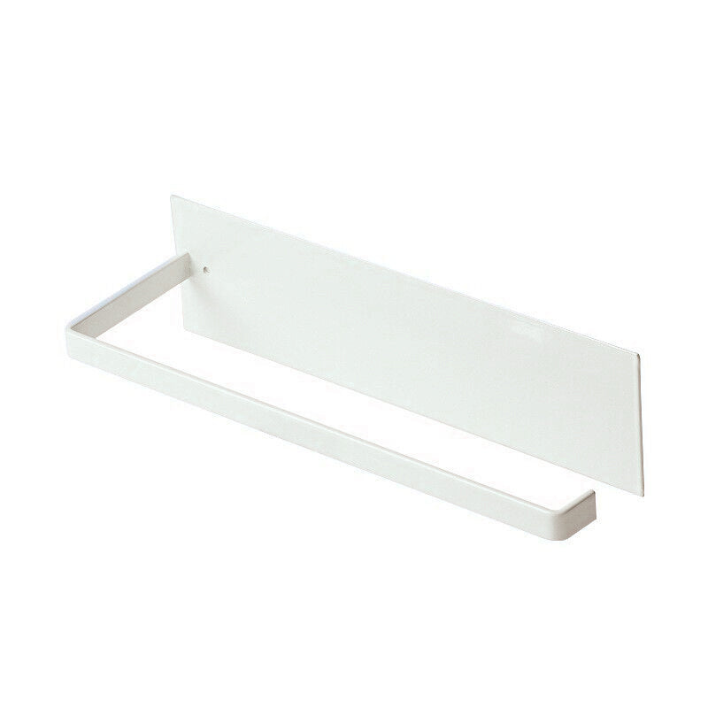 Self-Adhesive Paper Towel Holder Rack for Kitchen Rolls and Wrap Storage - Black x 1 unit