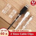 20PCS Cable Clips Management Holder Cord Wire Line Organizer Self-Adhesive M - M Size - Black x 20 PCS.