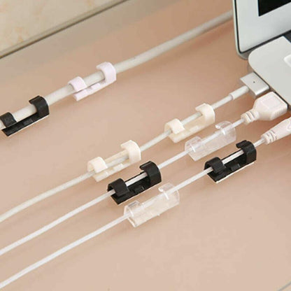 20PCS Cable Clips Management Holder Cord Wire Line Organizer Self-Adhesive M - M Size - Black x 20 PCS.