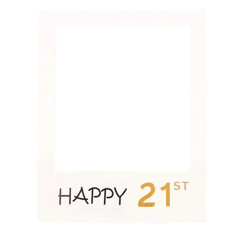 1Th 18Th-60Th Photo Booth Props Picture Frame Wedding Birthday Party Decoration - Happy 21ST.