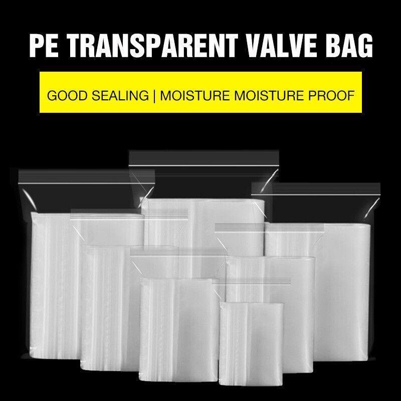100PCS 100micron Bulk Clear Resealable PE Plastic Zip Bags - 5*7CM.