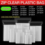 100PCS 100micron Bulk Clear Resealable PE Plastic Zip Bags - 6*9CM.