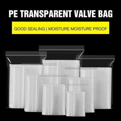 100PCS 100micron Bulk Clear Resealable PE Plastic Zip Bags - 6*9CM.
