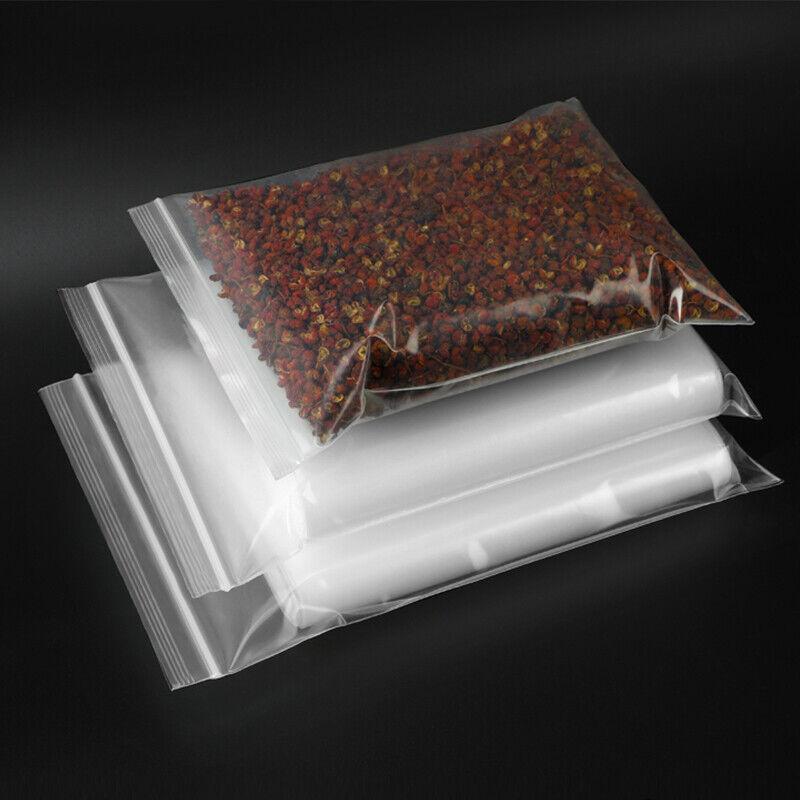 100PCS 100micron Bulk Clear Resealable PE Plastic Zip Bags - 6*9CM.