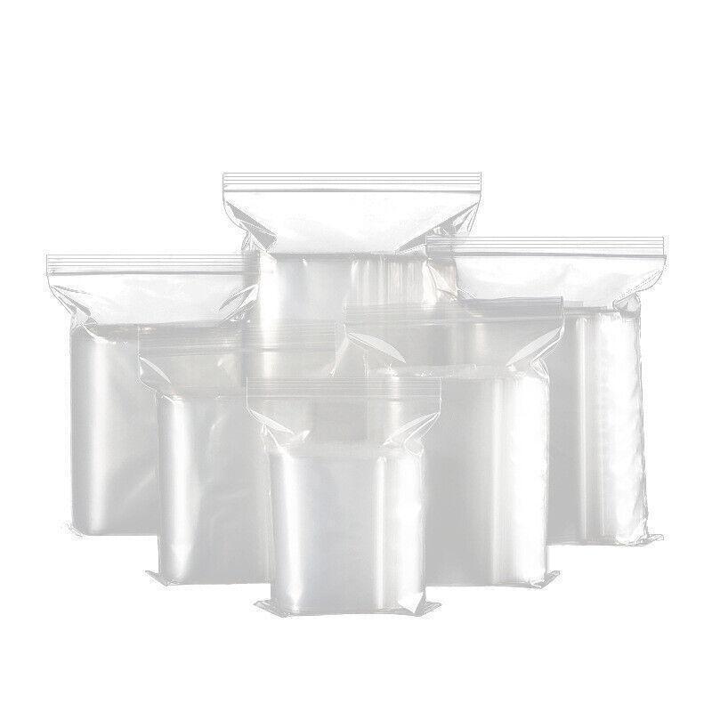 100PCS 100micron Bulk Clear Resealable PE Plastic Zip Bags - 6*9CM.