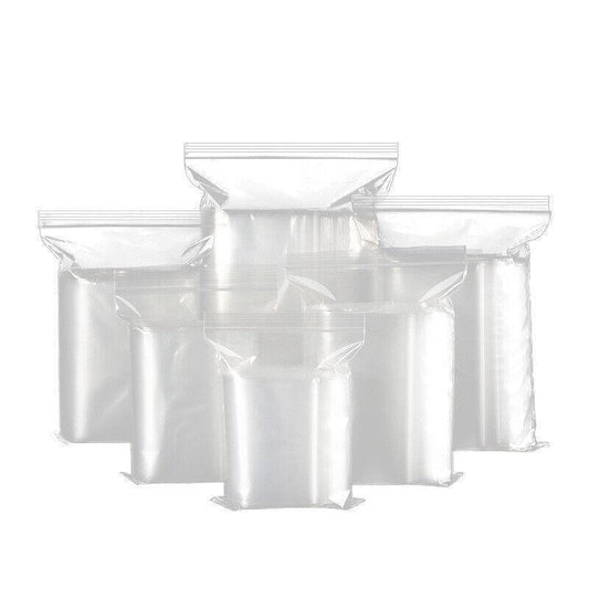 100PCS 100micron Bulk Clear Resealable PE Plastic Zip Bags - 11*16CM.