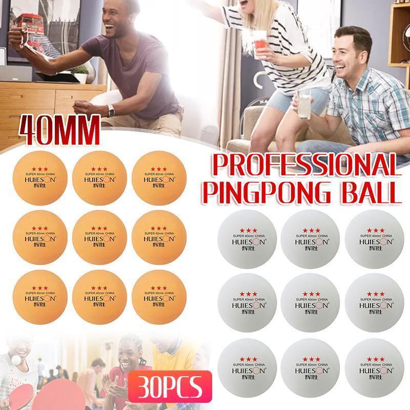 30PCS 3-Star Table Tennis Balls Professional Pingpong Ball Training Ball 40mm - White.