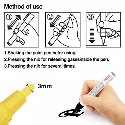 Multicolour Permanent Paint Marker Pens for Tyre Metal Glass Rubber - Brown