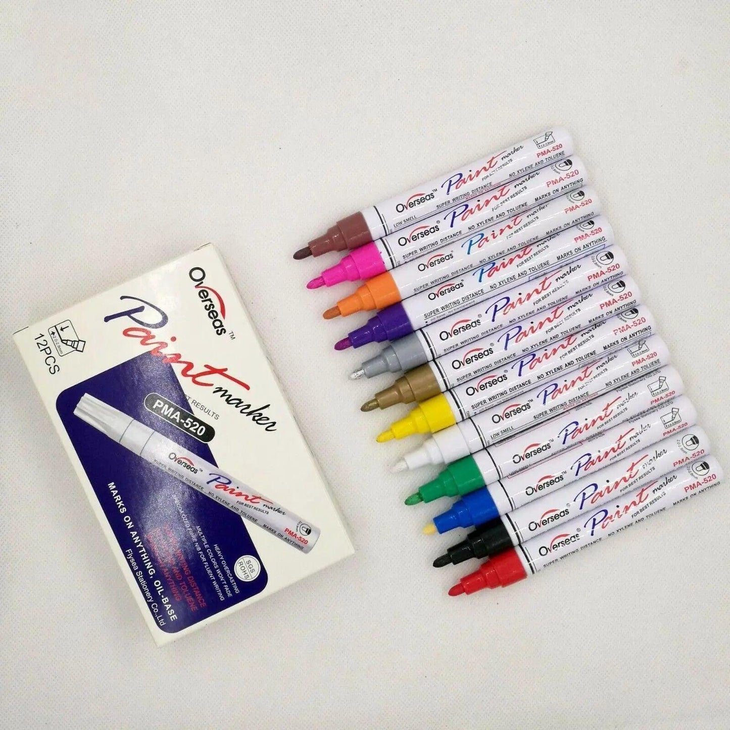 Multicolour Permanent Paint Marker Pens for Tyre Metal Glass Rubber - Brown