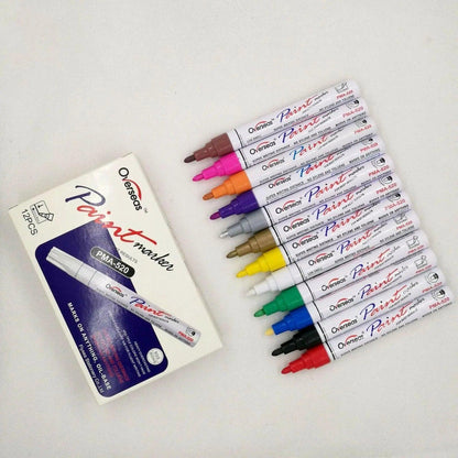Multicolour Permanent Paint Marker Pens for Tyre Metal Glass Rubber - Brown
