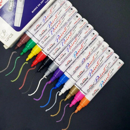 Multicolour Permanent Paint Marker Pens for Tyre Metal Glass Rubber - Orange