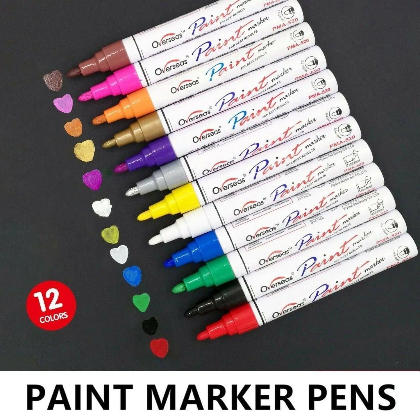 Multicolour Permanent Paint Marker Pens for Tyre Metal Glass Rubber - Green