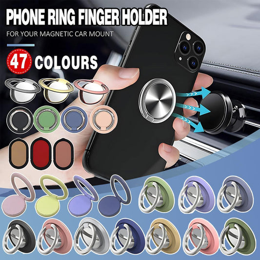 Iring Phone Ring Finger Holder Stand Car Mount Hook For Iphone Ipad Mobile Grip - A10- Blue Grey.