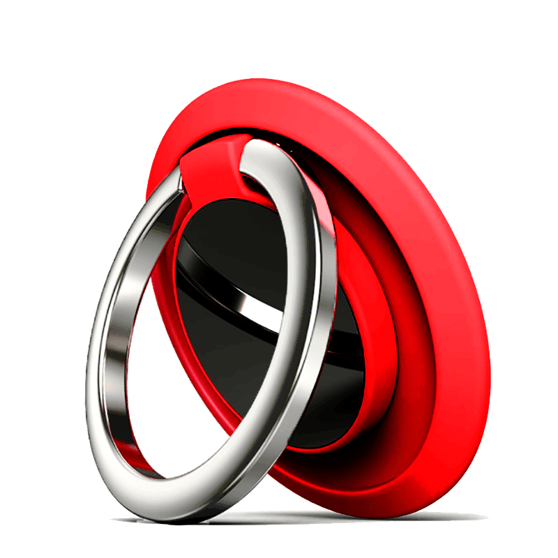 Iring Phone Ring Finger Holder Stand Car Mount Hook For Iphone Ipad Mobile Grip - B6- Red.
