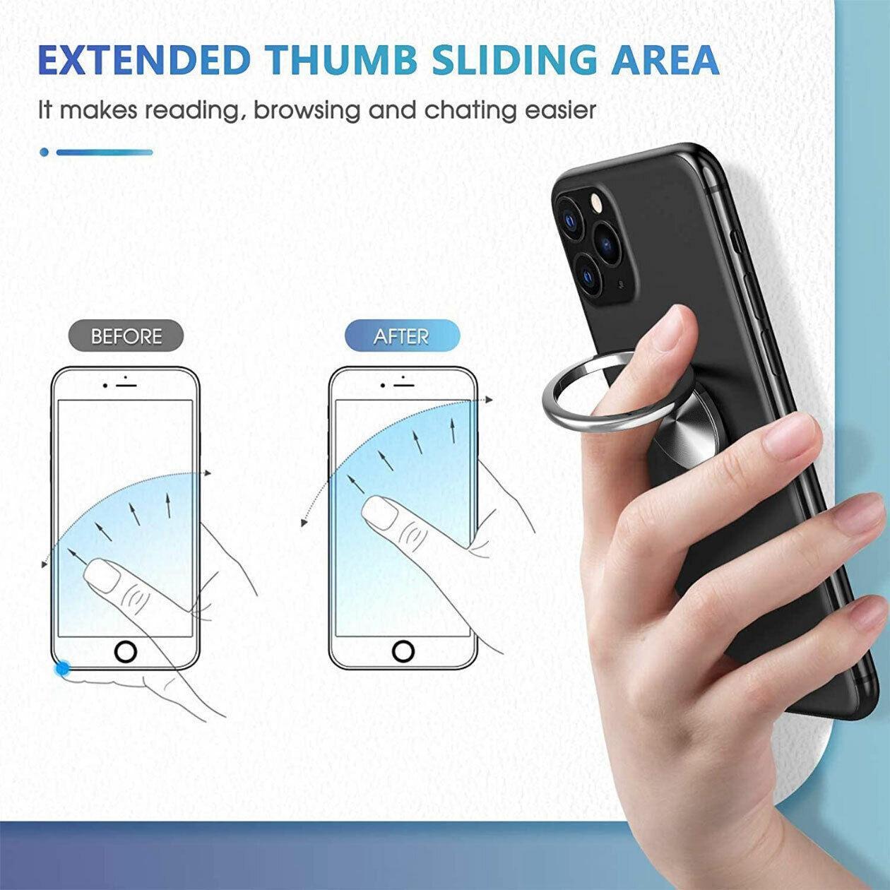 Iring Phone Ring Finger Holder Stand Car Mount Hook For Iphone Ipad Mobile Grip - C- Red.