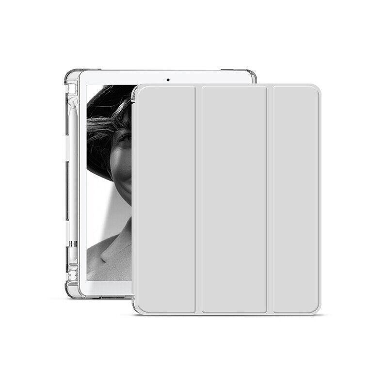 Shockproof Silicone iPad Air 4 Cover with Pencil Slot and Smart Wake - Lavender Grey.