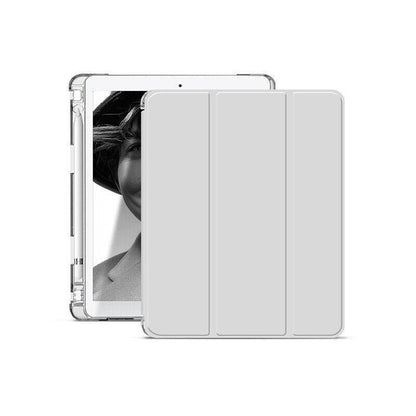 Shockproof Silicone iPad Air 4 Cover with Pencil Slot and Smart Wake - Lavender Grey.