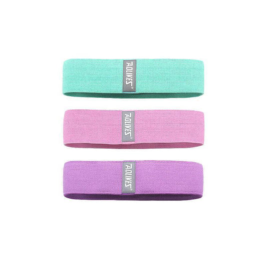 Aolikes Set 3 Resistance Booty Bands Hip Circle Loop Bands Workout Exercise - Set of 3 (Pink,Grey,Black) with Bag.