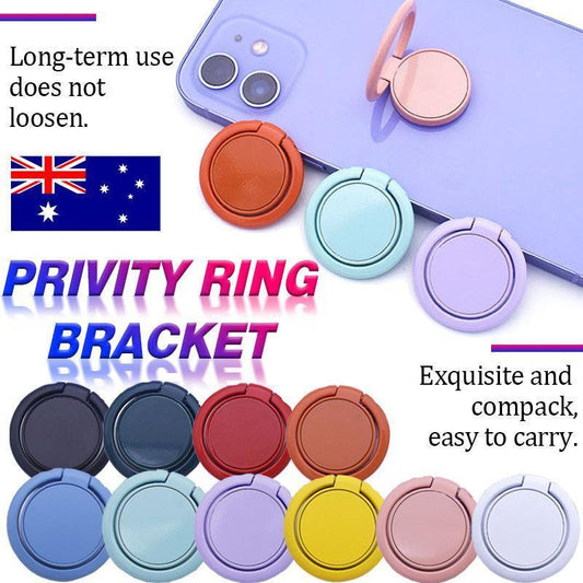 Phone Ring Bracket 360 Degree Rotation Solid Colour Mobile Holder Grip Stand - White.
