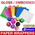 100Pcs Aluminium Foil Chocolate Wrappers 20cm Squares - Brown/Gloss