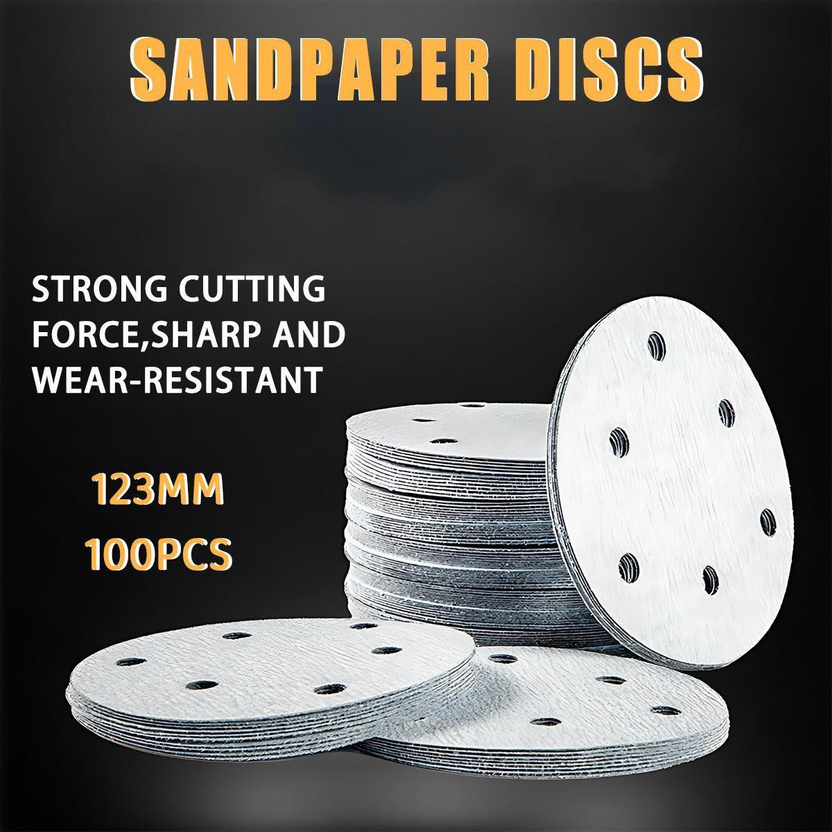 100x 123mm 6/8-Hole Sanding Discs Hook Loop Orbital Sander Pads 80 120 240 Grit - 240 Gritsï¼6-Holeï¼.