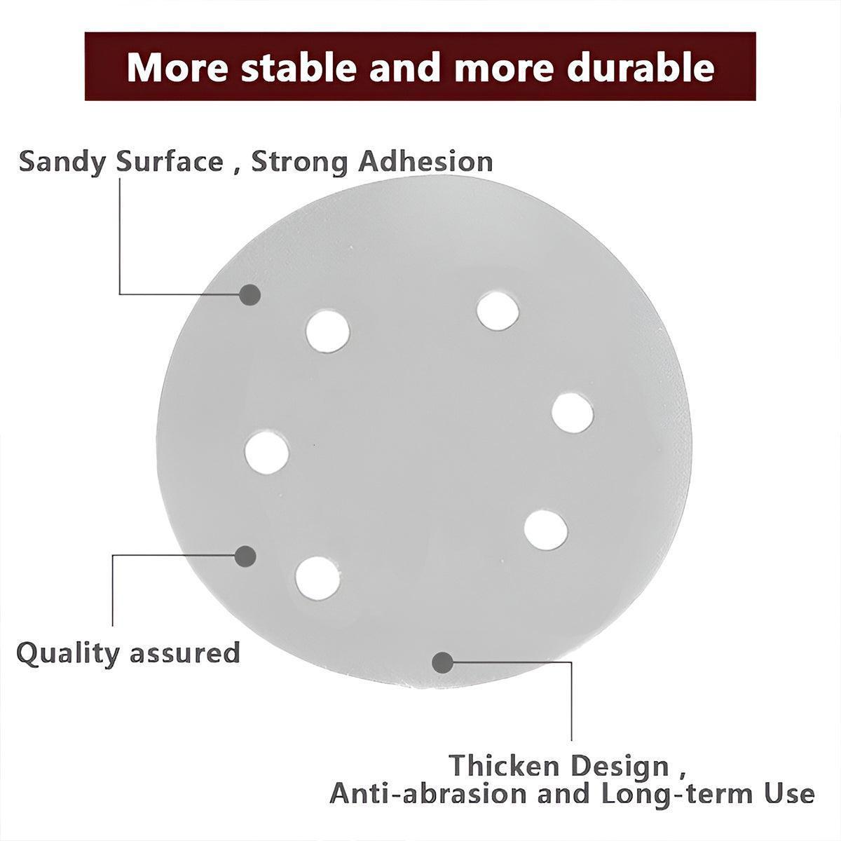 100x 123mm 6/8-Hole Sanding Discs Hook Loop Orbital Sander Pads 80 120 240 Grit - 240 Gritsï¼6-Holeï¼.