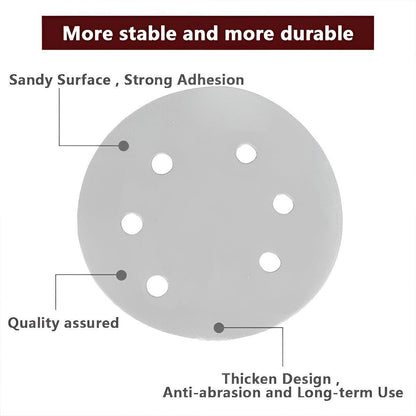 100x 123mm 6/8-Hole Sanding Discs Hook Loop Orbital Sander Pads 80 120 240 Grit - 240 Gritsï¼6-Holeï¼.