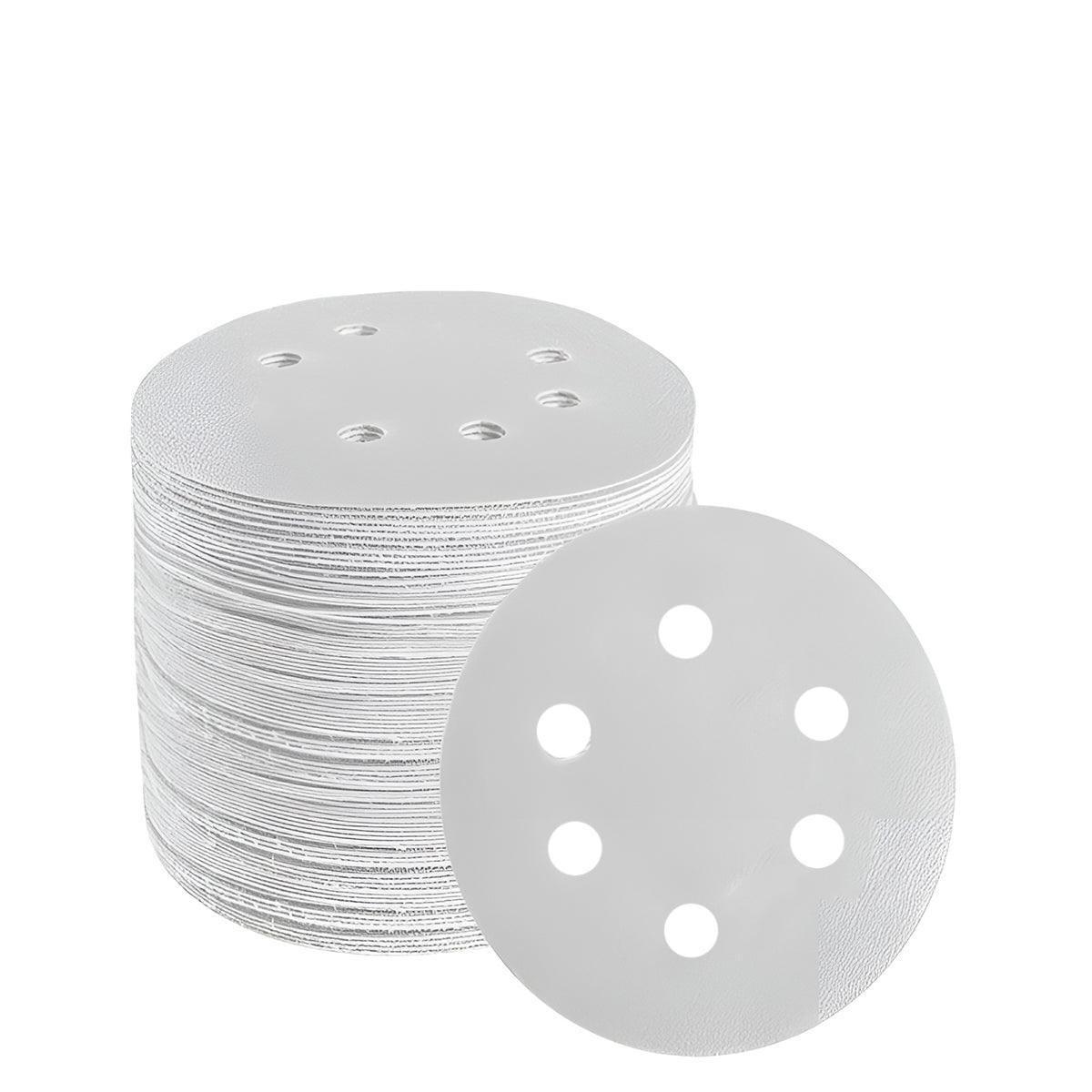 100x 123mm 6/8-Hole Sanding Discs Hook Loop Orbital Sander Pads 80 120 240 Grit - 240 Gritsï¼6-Holeï¼.