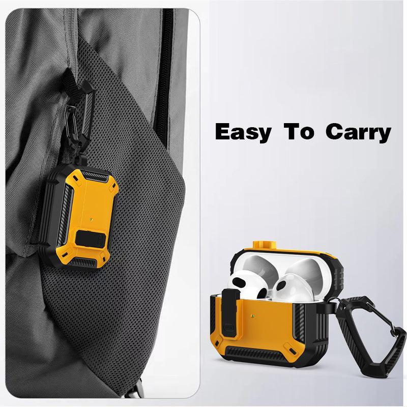 For Apple AirPods pro and pro2 Case Armor Earphone Heavy Duty Shockproof Cover - Black&Green For Airpods Pro.