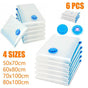 6PCS Vacuum Storage Bags Clothes Space Saver Organiser Seal Bags 4 Sizes - 80x100CM-6PCS
