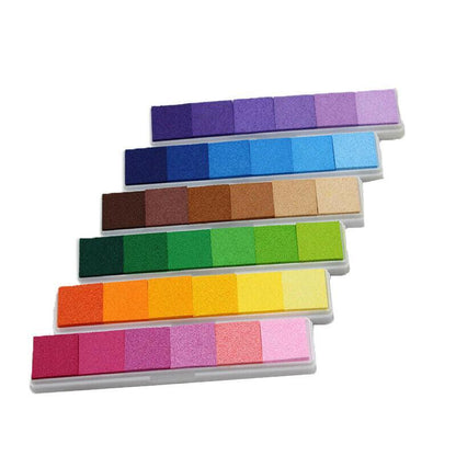 Gradient Color Ink Pad Inkpad Rubber Stamp Water Based Diy Finger Print 10 Colours - S3 Brown