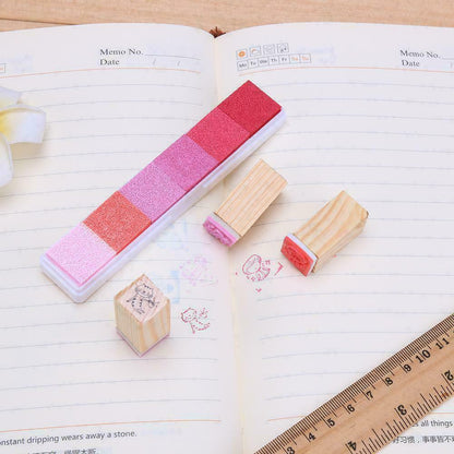 Gradient Color Ink Pad Inkpad Rubber Stamp Water Based Diy Finger Print 10 Colours - S3 Brown